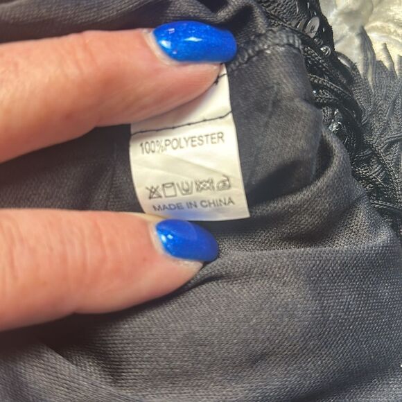 Meet your retro beauty NWT black beaded flapper dress, size XL - Picture 15 of 16